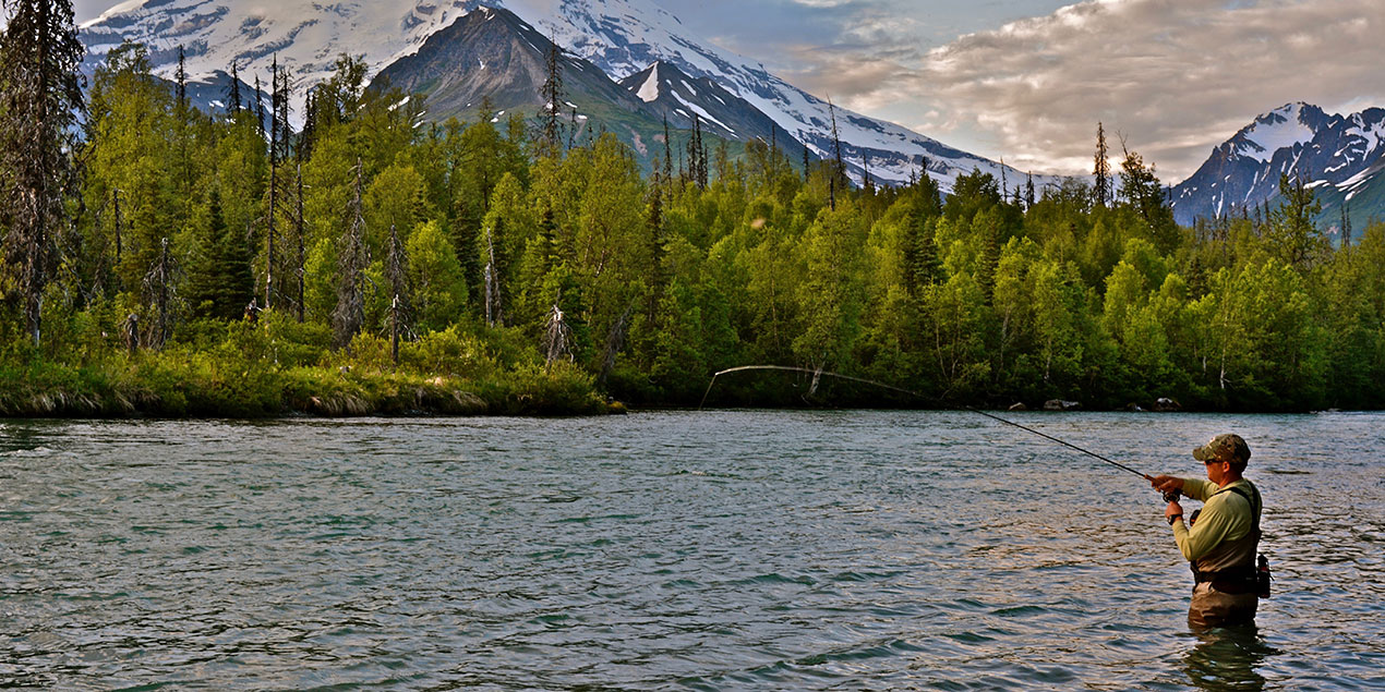 Fly Fishing at Redoubt Mountain Lodge  Luxury Fishing and Wildlife Lodge  in Lake Clark National Park, Alaska